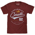 Chevrolet Corvette 62 Race Tested Street Proven T-Shirt - Crimson Heather Hoodie, Sweatshirt | RetroVerseTees.com