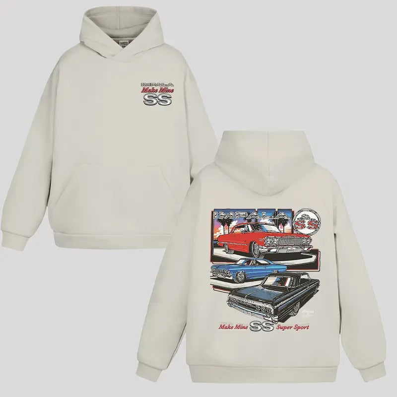 Chevrolet Impala SS Hoodie - Chevy Super Sport 409 1963 1964 1965 1966 T-Shirts, Sweatshirt | RetroVerseTees.com