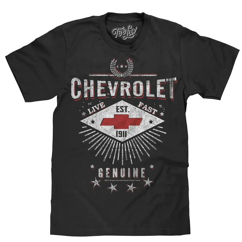 Chevrolet Live Fast T-Shirt - Black Hoodie, Sweatshirt | RetroVerseTees.com