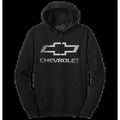 Chevrolet Logo Pullover Hooded Fleece Sweatshirt - Black T-Shirts, Hoodie | RetroVerseTees.com