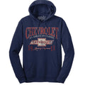 Chevy American Classic Pullover Hooded Sweatshirt - Navy T-Shirts, Hoodie | RetroVerseTees.com