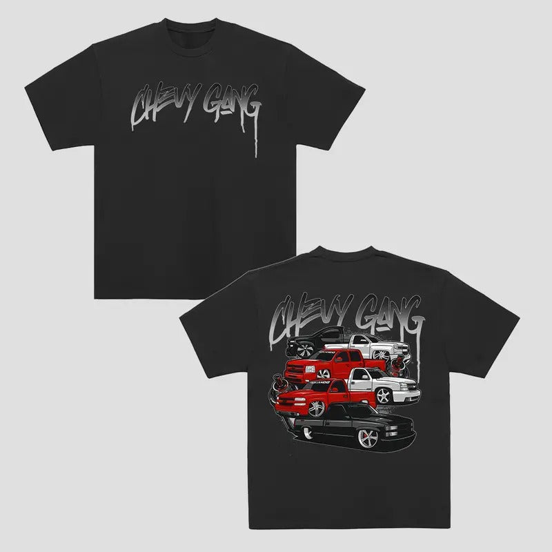 Chevy Gang Graphic T Shirt Chevy Silverado Men's Cotton Tee Old School Chevy Tee Gift for Him Truck Shirt Classic Chevy...