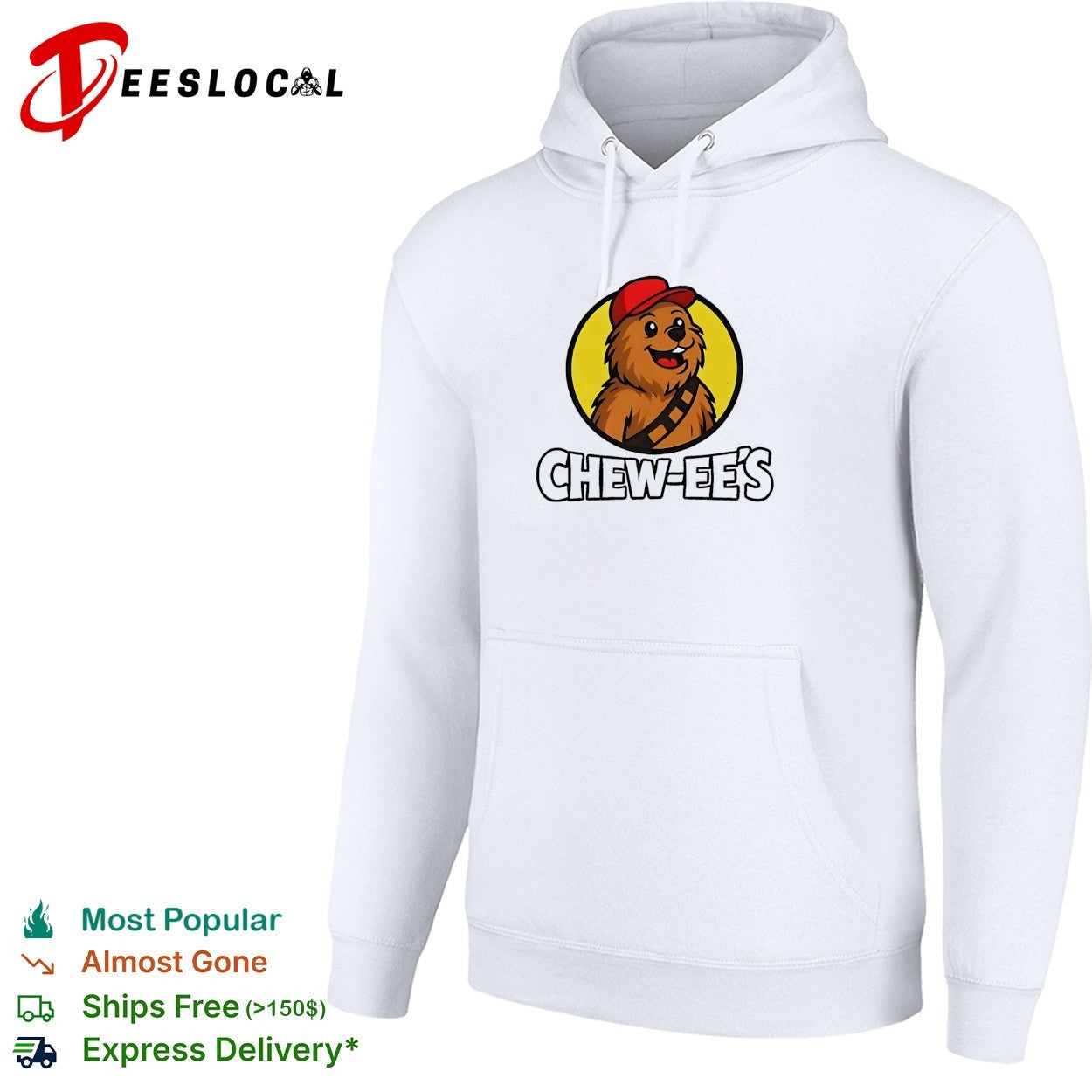 Chew ee’s Chewbacca fast food parody logo shirt