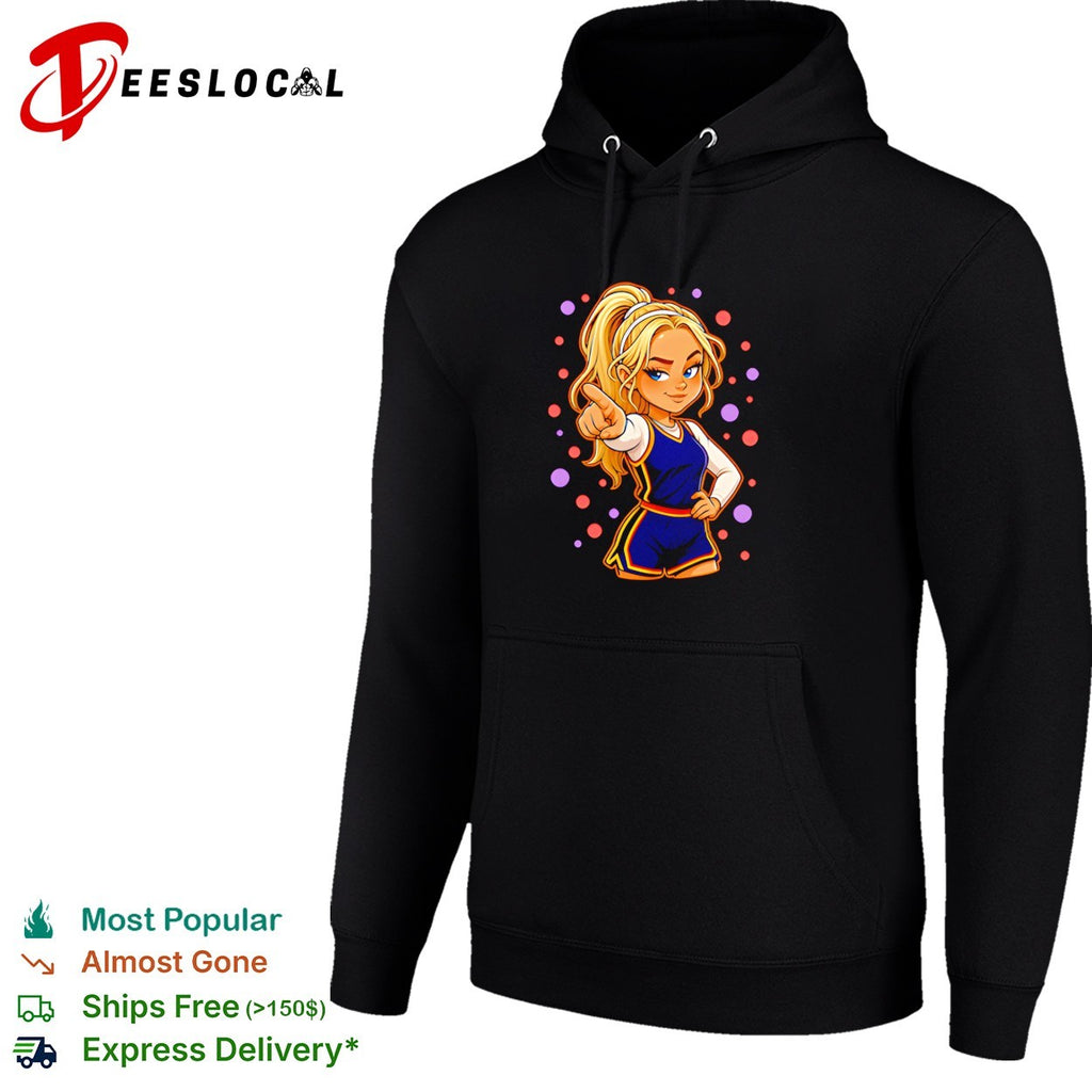 Chibi Sophie Cunningham pointing ponytail shirt