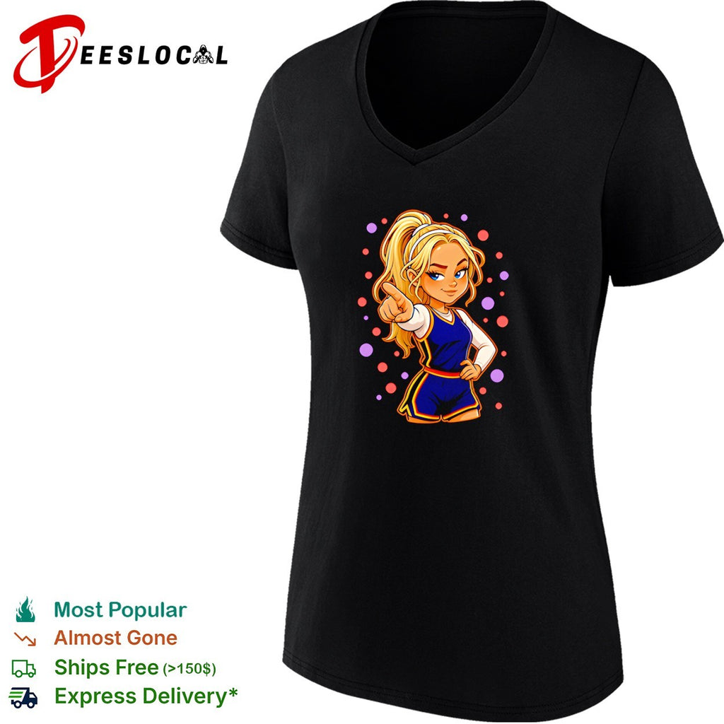 Chibi Sophie Cunningham pointing ponytail shirt