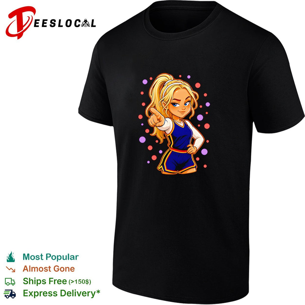 Chibi Sophie Cunningham pointing ponytail shirt