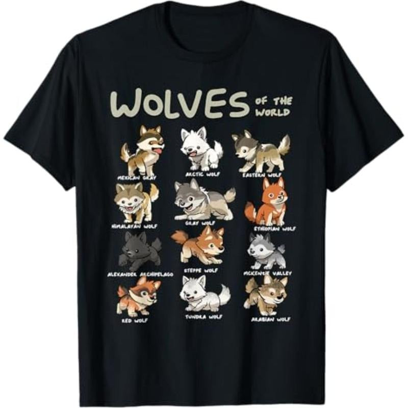 Chibi Wolf Wolves Animals FOG TNF World Wolf Lover T-Shirt Comfy Menswear Graphic Graphic Tees Hoodie, Sweatshirt