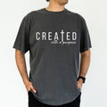 ChicCotton Created with A Purpose Comfort Colors Graphic Tee, Faith Based T-shirt For Men, Jesus Apparel Shirt, Bible...