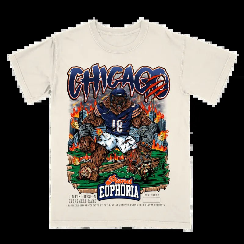 Chicago Football Tee - Gift For Fan - Men's Casual T-shirt - Menswear Hoodie, Sweatshirt | RetroVerseTees.com
