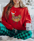 Chicken Christmas Lights Sweatshirt, Farm Animal Hoodie, Funny Animal Sweatshirt, Farmer Gift Hoodie For Christmas,...