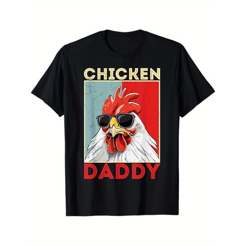 Chicken Daddy Rooster Farmer Funny TNF'WB shield Day For Men Dad T-Shirt, 100% Cotton, Halloween Thanksgiving Christmas...