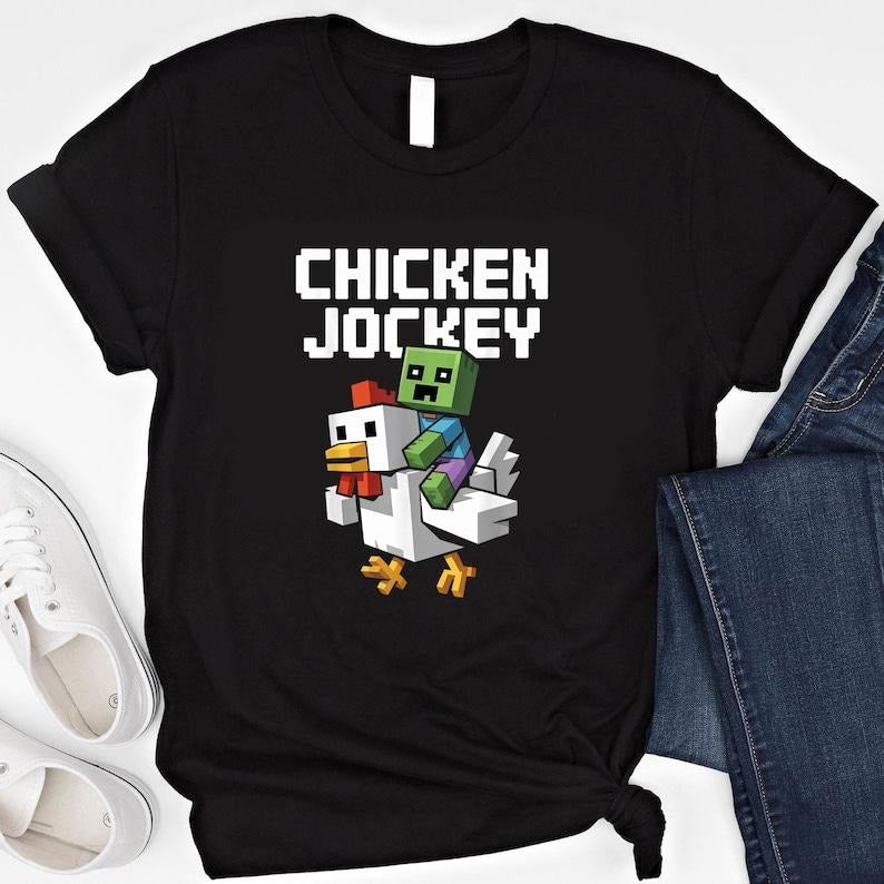 Chicken Jockey Shirt, Funny Farm Animal Tee, Perfect for Gamers & Animal Lovers, Gamer Gift, Cartoon Graphic Sweatshirt...