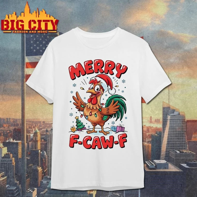 Chicken Merry F-Caw-F Funny Christmas 2025 shirt
