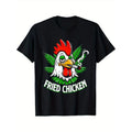 Chicken Print Men'S Cotton T-shirt, Casual Short Sleeve Crew Neck T-shirt, Men'S Tee For Outdoor Made in USA Hoodie,...