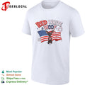Chihuahua red white and woof US flag shirt