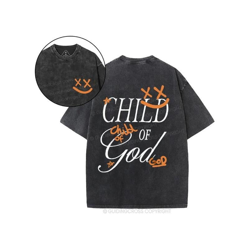 Child FOG FOG TNF Christian Washed Tee Pure Cotton Fabric Casual Streetstyle Crew Neck Short Sleeve T-Shirt Trendy Tops...