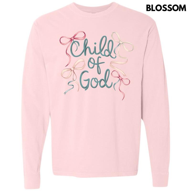 Child Of God Bows Long Sleeve Comfort Colors T-Shirt 'NLB' Hoodie, Sweatshirt | RetroVerseTees.com