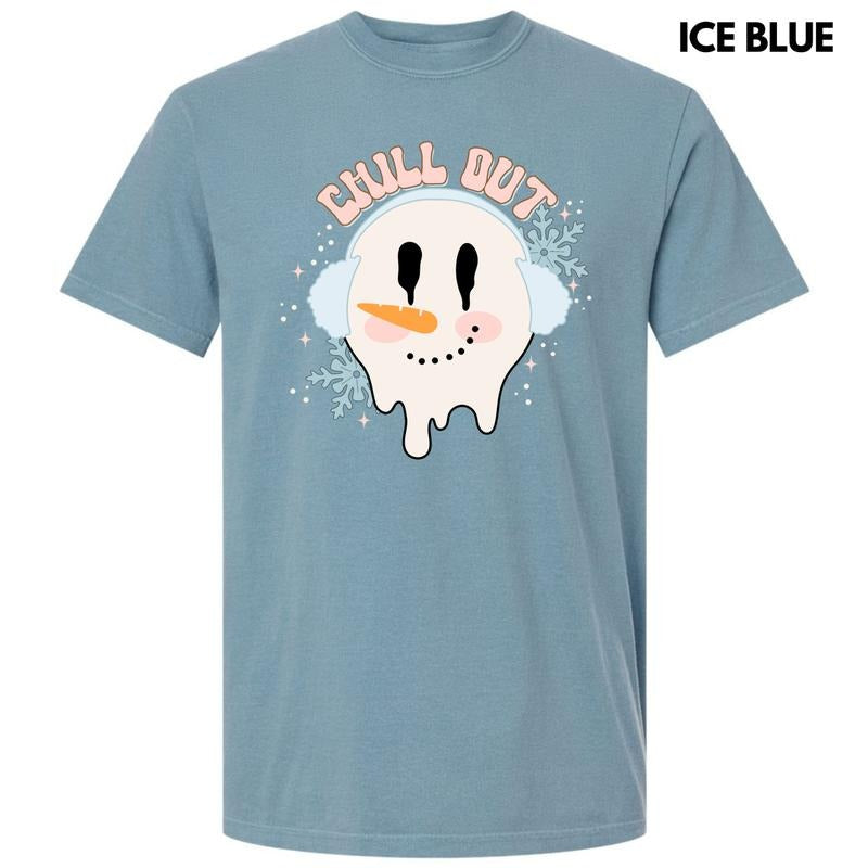 Chill Out Snowman Comfort Colors T-Shirt 'NLB' Hoodie, Sweatshirt | RetroVerseTees.com