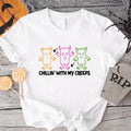 Chillin' With My Creeps T-Shirt, Unisex Halloween Vibes Shirt, Funny Boo Tee, Spooky Season Gift Tee Hoodie, Sweatshirt