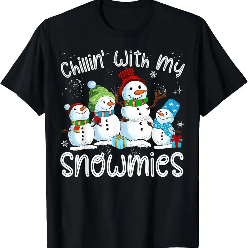 Chillin With My Snowmies Ugly Snowman Christmas T-Shirt Hoodie, Sweatshirt | RetroVerseTees.com