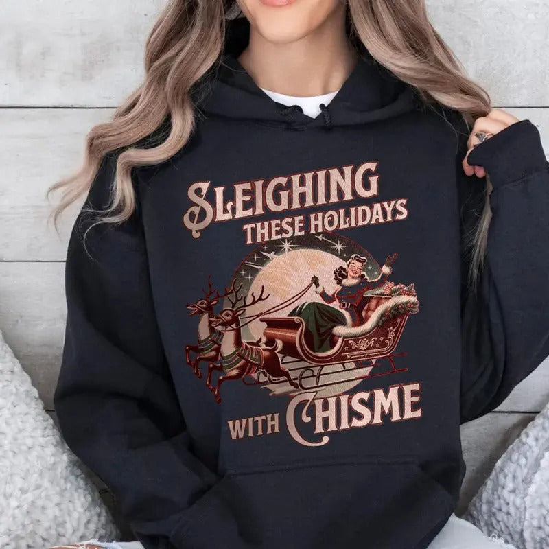 Chismosa Christmas Shirt, Latina Social Club Graphic Tee, Sweatshirt, Hoodie, Chisme Diy Craft Mexican Woman Hispanic...