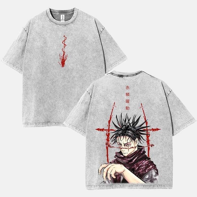 Choso Blood Manipulation v5 JJk Jujutsu Kaisen Anime Manga 2 sided Washed T-shirt Cotton Unisex FOG 90s graphic tees...