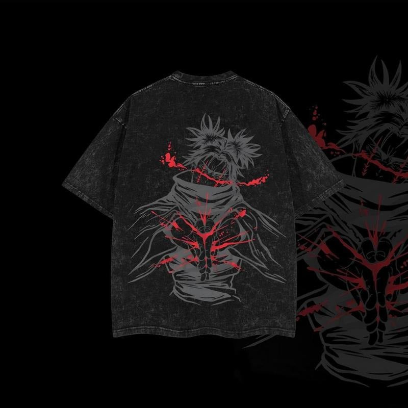 Choso Kamo Mineral Wash T-Shirt, JJK Merch Clothing Washed Cotton T-Shirt, Fun Graphics, Wardrobe Staple, For Any Season...