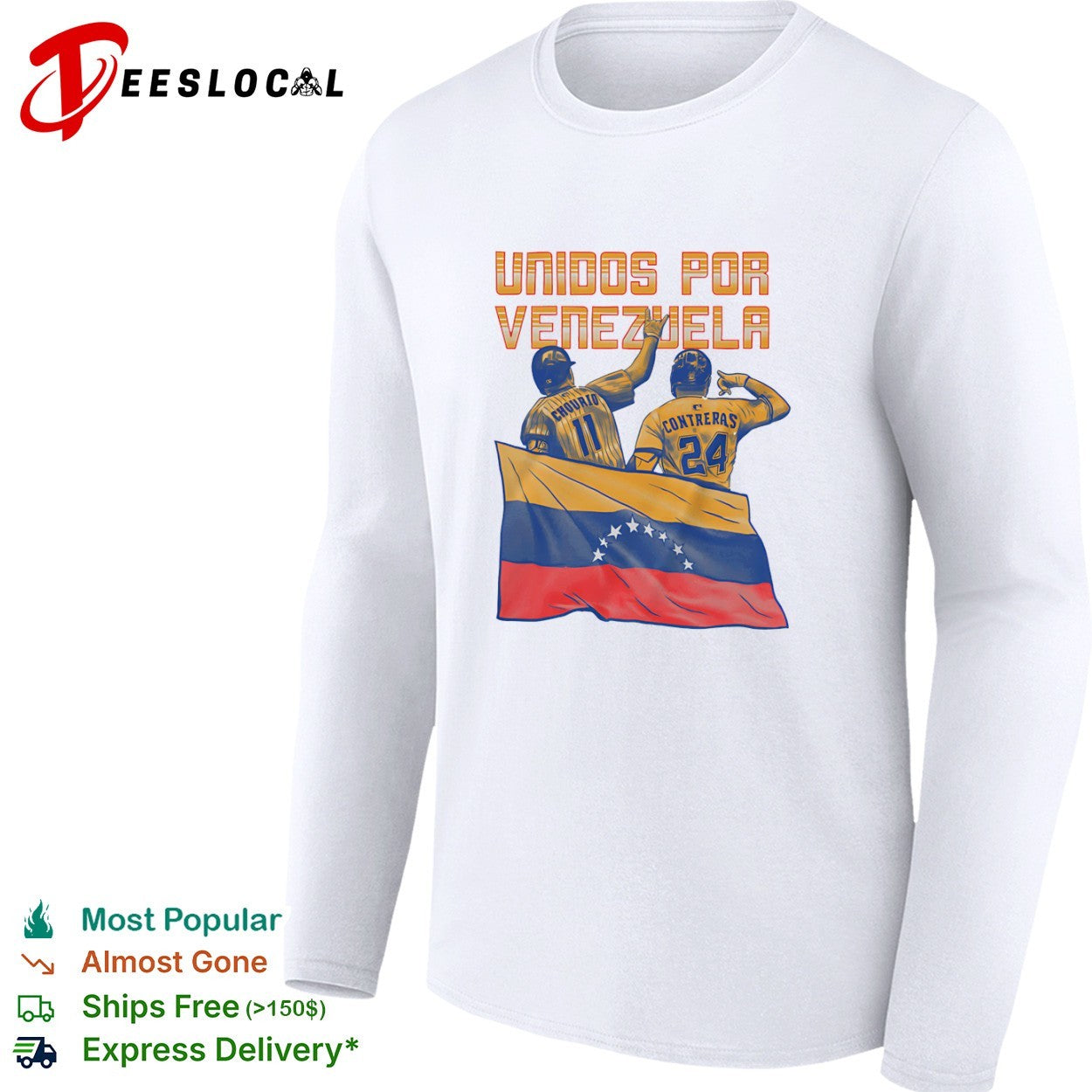 Chourio and Contreras Unidos por Venezuela Baseball shirt
