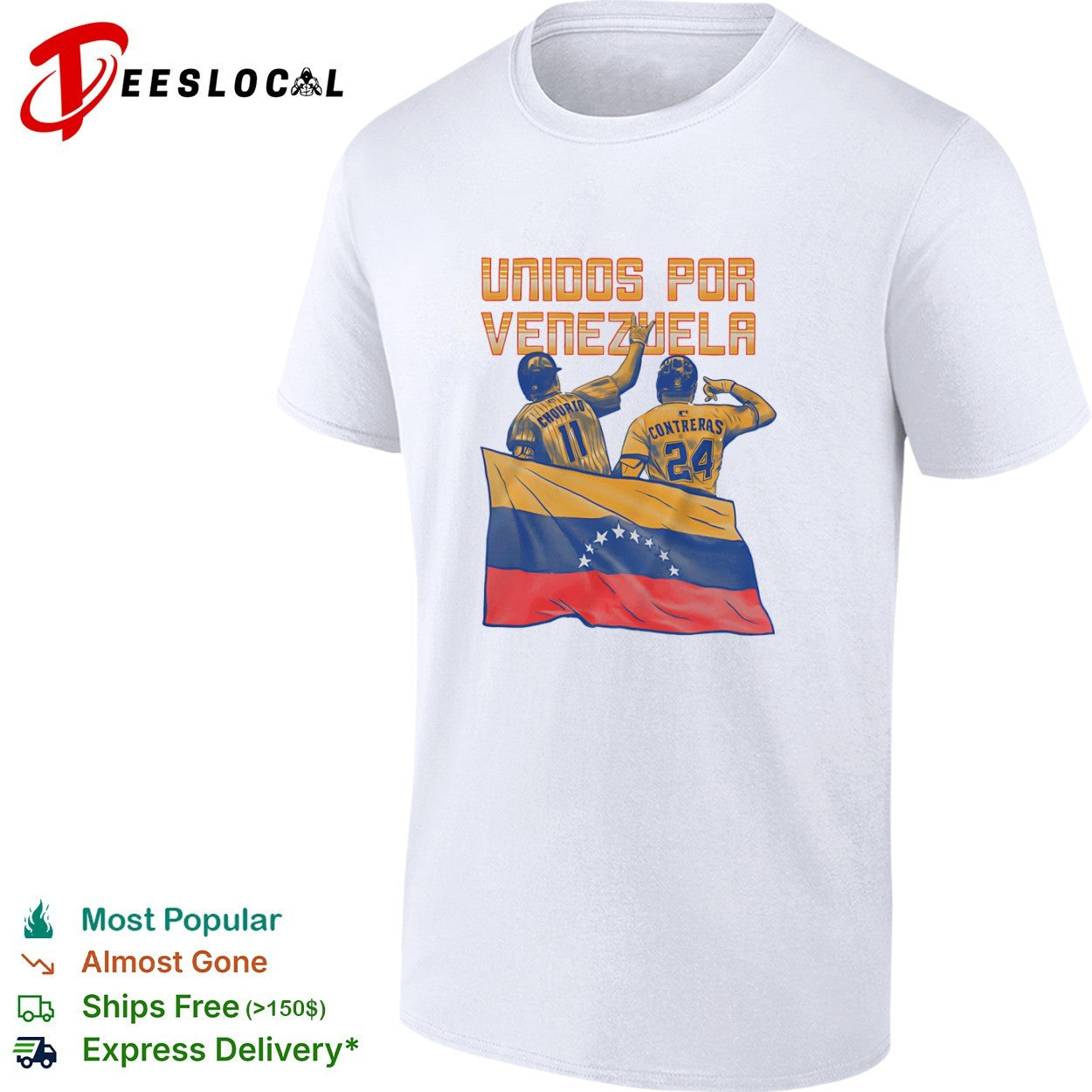 Chourio and Contreras Unidos por Venezuela Baseball shirt