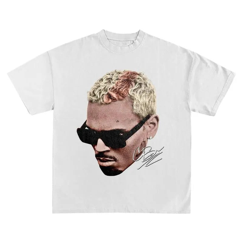 Chris Big Face 1111 Cotton Menswear Shirt for Music Fans Cotton Menswear Hoodie, Sweatshirt | RetroVerseTees.com