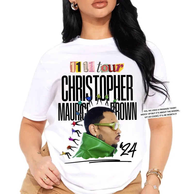 Chris Tee, Brown Fans Shirt, Vintage CB T-Shirt, Brown 11 11 Tour T-Shirt, Brown Concert Shirt, Cotton Round Neck Tee,...