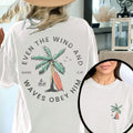 Christian Bible Verse Pattern Lightsaber brand Shirt, Beachy Backprint Tops, Trendy Coconut Tree Shirt Unisex Tee Teen...