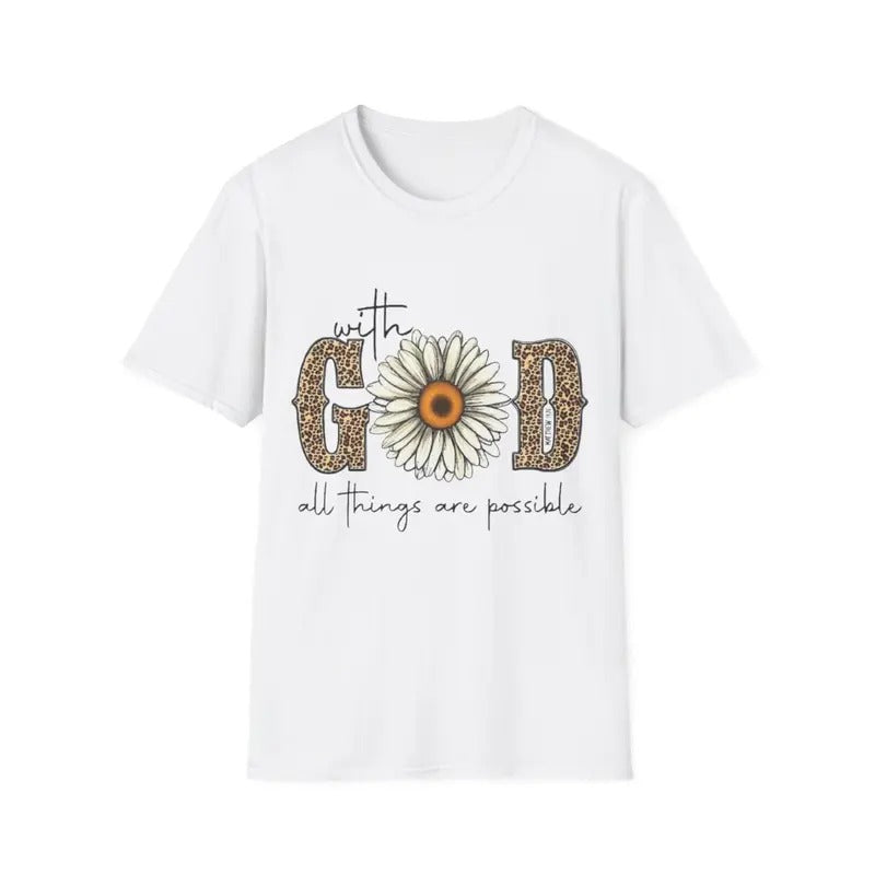 Christian Shirts Women Jesus Faith Inspirational Shirt with God All Things are Possible, Unisex T Shirt, Menswear Top,...