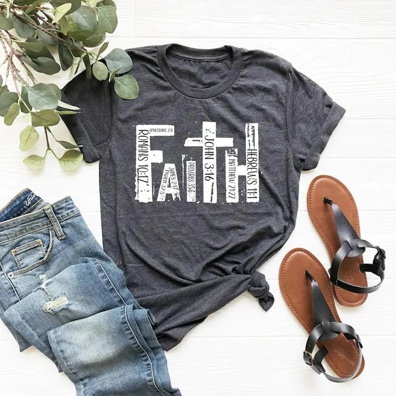 Christian , Bible Verse T-shirt, Religious Outfit, Retro Faith T Shirt, Christian Cross Graphic Tees, Religious , Faith...