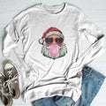 Christmas | Bubblegum Santa Long Sleeve Tee, Made in the USA, Long Sleeve Shirts, #Christmas #winter Hoodie, Sweatshirt