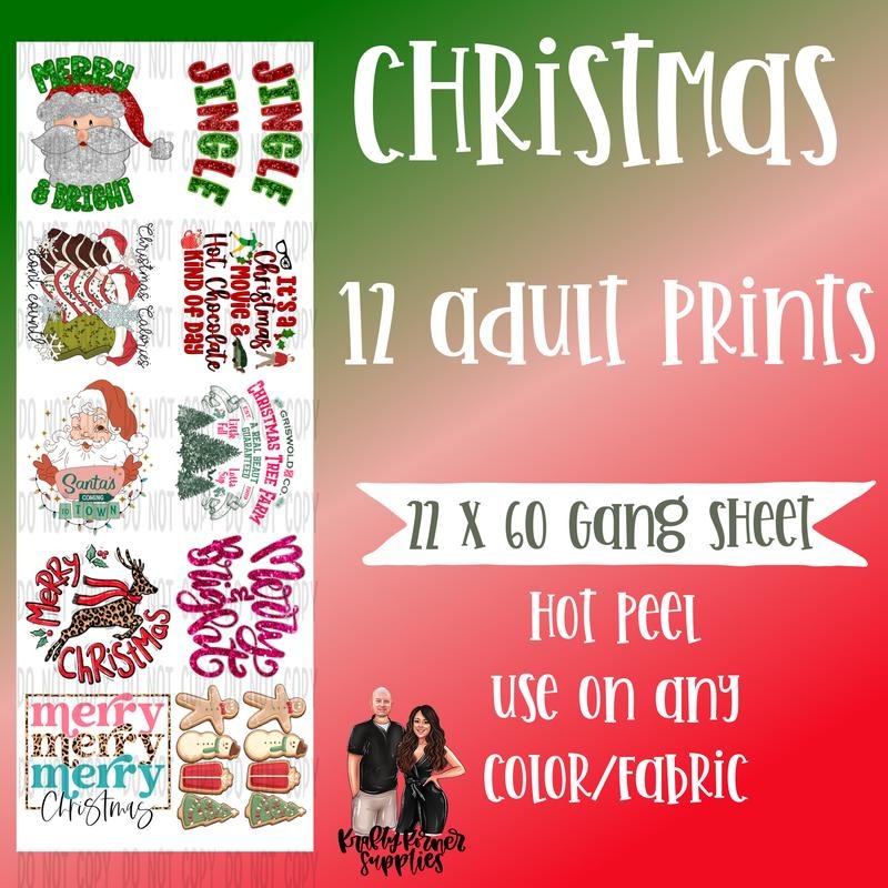 Christmas #1 Gang Sheet, 22 x 60 T-Shirts, Hoodie, Sweatshirt | RetroVerseTees.com