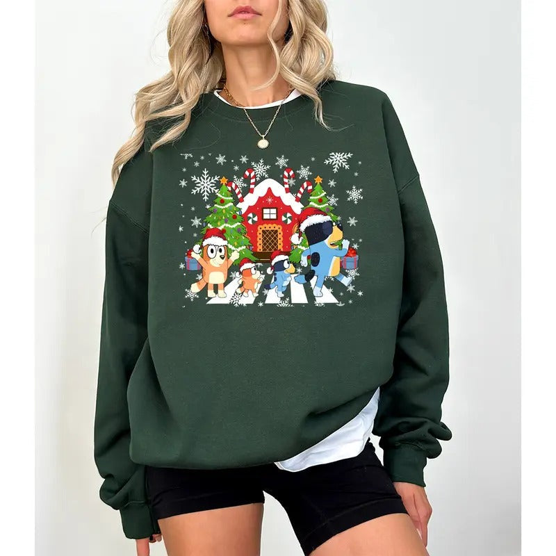 Christmas Blueyy Sweatshirt, Blueyy Family Christmas Shirt, Festive Blueyy Family Shirt, Blueyy Christmas Party Tee, Cute...