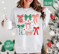 Christmas Bows Sweatshirt, Trendy Women's Holiday Crewneck T-Shirts, Hoodie | RetroVerseTees.com