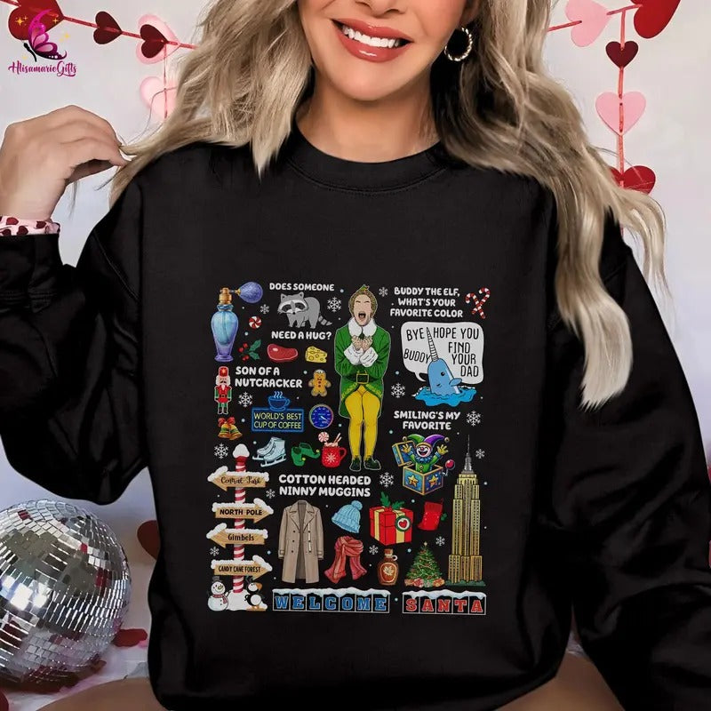Christmas Buddy Elf Movie Sweatshirt, Elf Movie Quote Shirt, Buddy the Elf Shirt, Elf Christmas Movie Shirt, Buddy the...