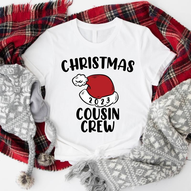Christmas Cousin Crew 2023 Shirt, Family Matching Christmas Tee, Cousin Gathering Christmas T-Shirt, Holiday Gift Shirt...