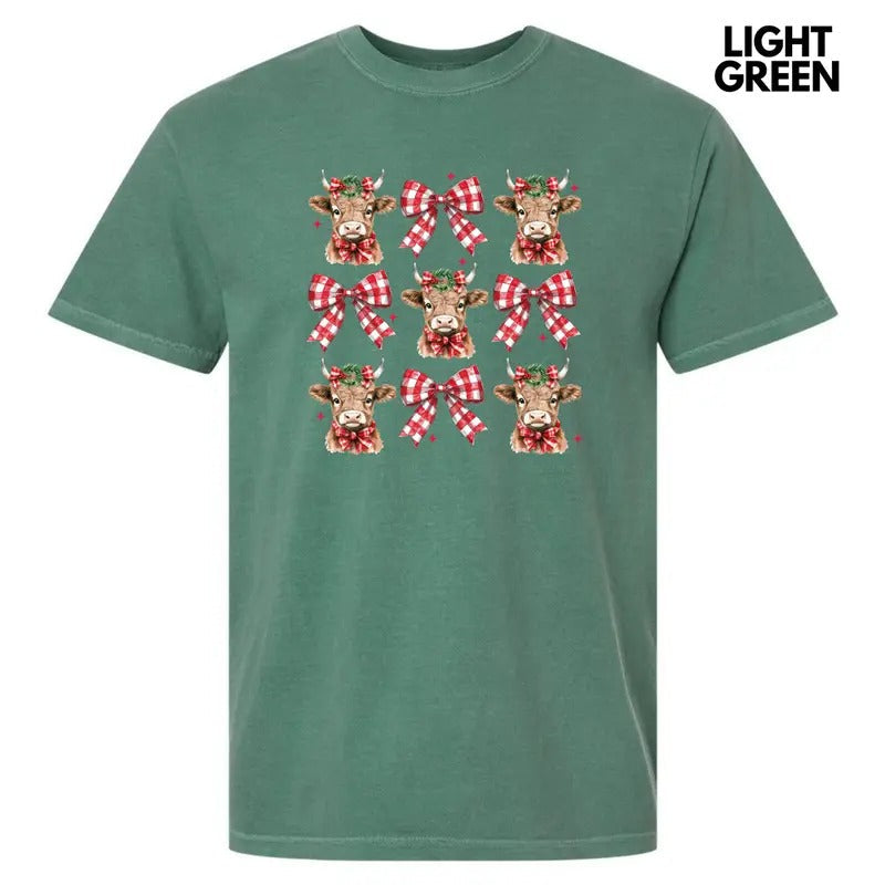 Christmas Cow Coquette Collage Comfort Colors T-Shirt 'NLB' Hoodie, Sweatshirt | RetroVerseTees.com
