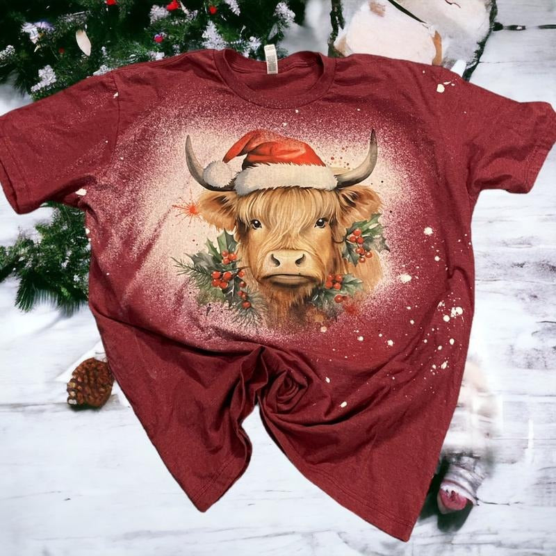 Christmas Cow Shirt Hoodie, Sweatshirt | RetroVerseTees.com