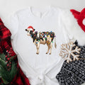 Christmas Cow Shirt, Cow Lights T-Shirt, Merry Christmoos Tee, Animal X-mas Party Gift Tee, Western Holiday Tee. Hoodie,...