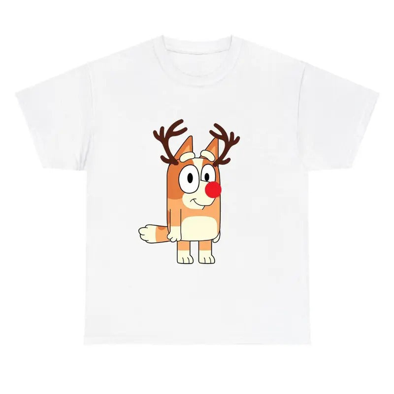Christmas Cute Blueyyy Reindeer Shirt, Funny Shirt Hoodie, Sweatshirt | RetroVerseTees.com