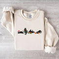 Christmas Cute Cat Embroidered Sweatshirt, Festive Holiday Cat Sweater, Cozy Christmas Pullover, Adorable Cat Lover Gift,...