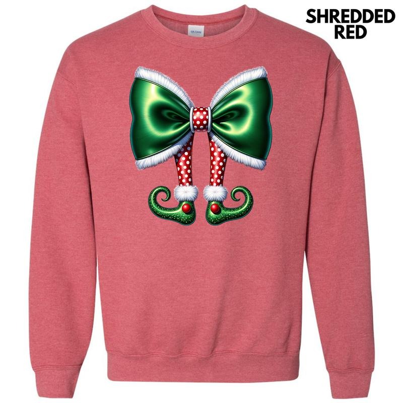 Christmas Elf Bow Sweatshirt 'NLB' T-Shirts, Hoodie | RetroVerseTees.com