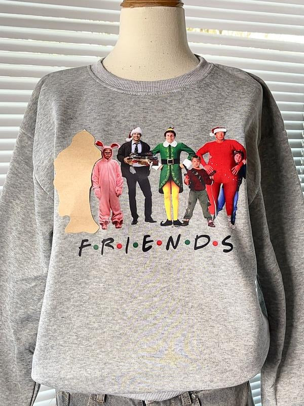 Christmas Friends Sweatshirt, Christmas Movies Shirt, Holiday Xmas Tee Shirt Hoodie | RetroVerseTees.com