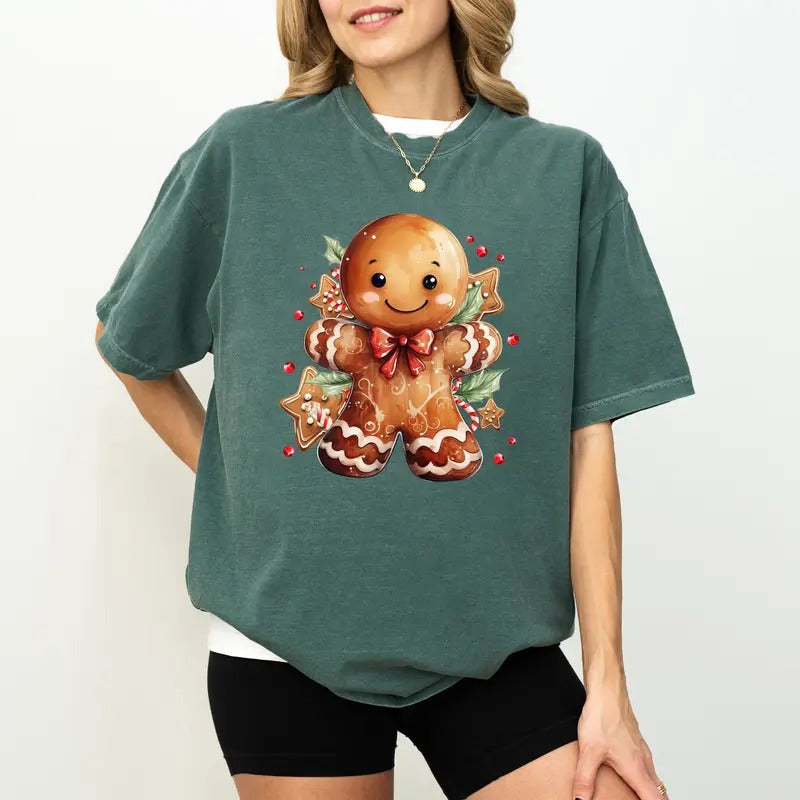 Christmas Gingerbread Man Comfort Colors Shirt, Gingerbread Cookies Tee, Gingerbread Unhinged Tees, Holiday Oversized...
