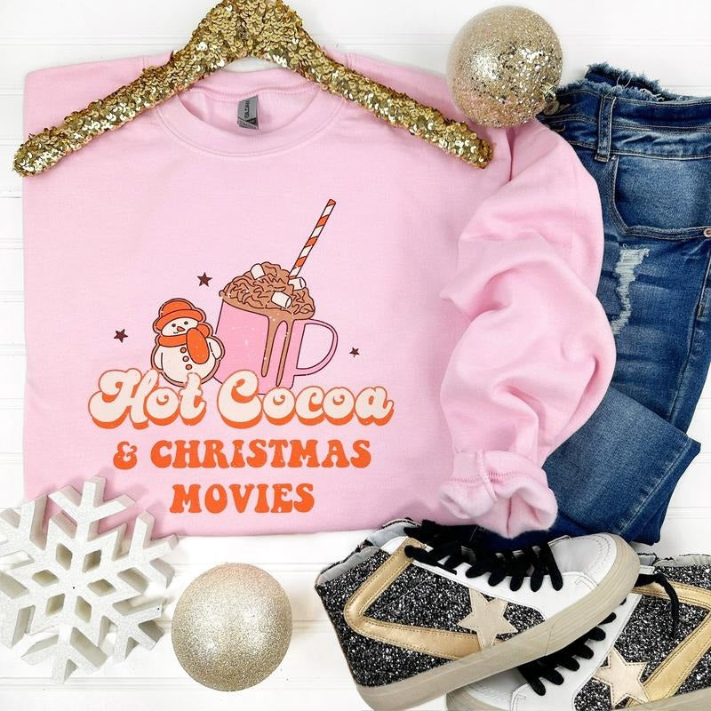 Christmas Movies & Cocoa Sweatshirt T-Shirts, Hoodie | RetroVerseTees.com