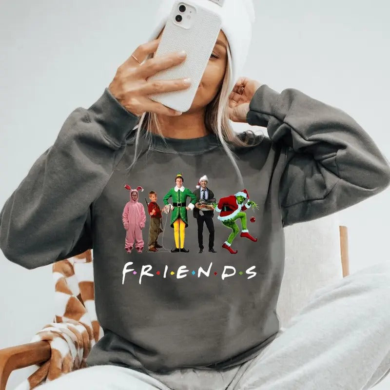 Christmas Movies Friends Tshirt, Grinchmas Kevin Christmas Friends Vintage Christmas, A Christmas Story Christmas Movies...